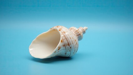seashell on blue background