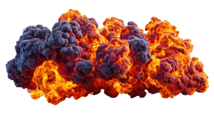 Fiery Burst of Explosions: Capturing a high-impact moment, fiery explosions erupt in a display of immense energy and raw power, the orange and red flames ablaze.