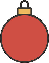 Obraz premium Flat Style Detailed Red Christmas Bauble Ornament Decoration Design Element