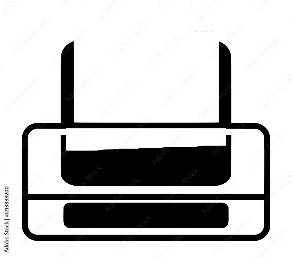 Poster professional printer icon representing business document output and office technology solutions