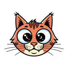 Whimsical Cat Portrait: A charming cartoon cat with expressive eyes and playful features, radiating joy and mischief.