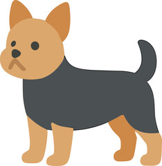 Cute Cartoon Style Yorkshire Terrier Dog Breed Illustration Design Graphic