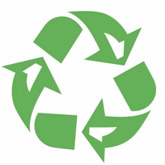 Obraz premium Bright green recycling symbol representing eco-friendliness and sustainability.
