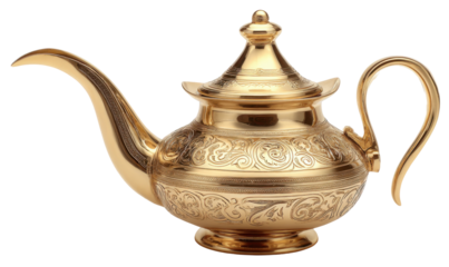 Ornate golden teapot