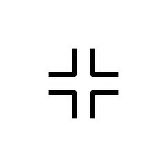 Simple clean crosshair symbol for targeting, focus, and precision in design projects