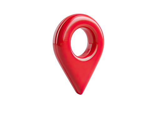 3D glossy red map pointer