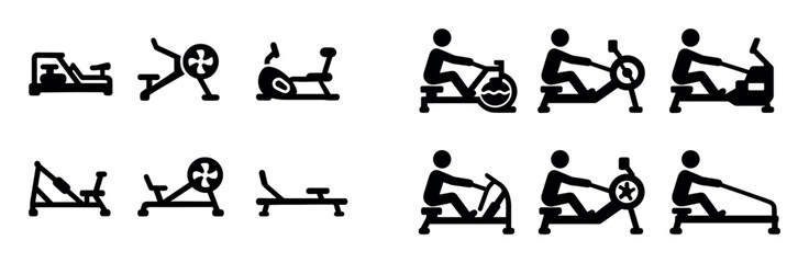 Fototapeta premium Rowing Machine Icons