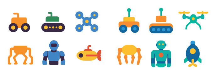 Fototapeta premium Robotic Platform Icons