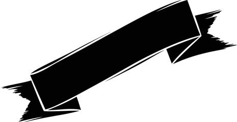 Bold black ribbon banner with a hand-drawn, textured feel for impactful messaging