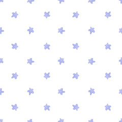 Hand drawn watercolor blue flower seamless pattern. Illustration of forget-me-nots isolated on white background. Can be used for textile fabric scrapbook and other printed products.