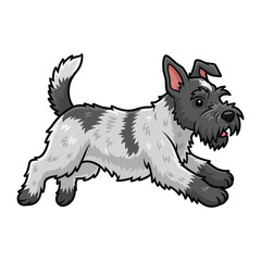 Playful Canine: A spirited illustration of a lively terrier breed dog, showcasing energetic movement and spirited enthusiasm. 