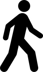 Dynamic silhouette of a person walking forward, representing movement and progress