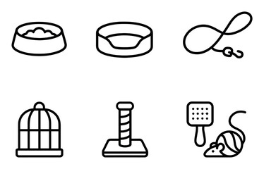 Minimalist Pet Care Icons