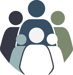 Abstract Group of Stylized People Icon for Community and Teamwork