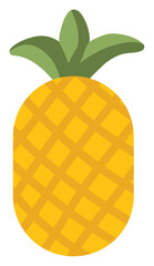 Stylized Pineapple Illustration with Geometric Pattern and Green Leaves