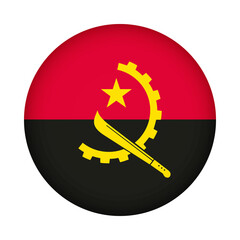 Angola flag round. 3d illustration round button flag of Angola transparation png © lemugraphics