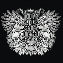 gothic sign with skull, grunge vintage design t shirts
