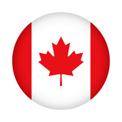 Obraz premium Canada flag round. 3d illustration round button flag of Canada transparation png