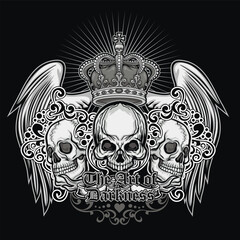 gothic sign with skull, grunge vintage design t shirts