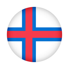 Fototapeta premium Faroe Islands flag round. 3d illustration round button flag of Faroe Islands transparation png
