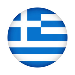 Greece flag round. 3d illustration round button flag of Greece transparation png