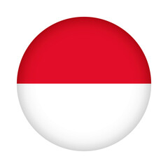 Fototapeta premium Monaco flag round. 3d illustration round button flag of Monaco transparation png