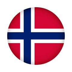 Obraz premium Norway flag round. 3d illustration round button flag of Norway transparation png