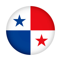 Panama flag round. 3d illustration round button flag of Panama transparation png