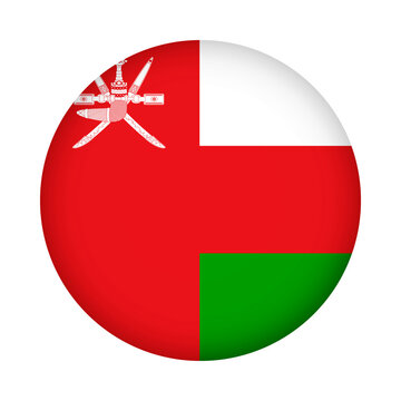 Oman flag round. 3d illustration round button flag of oman transparation png