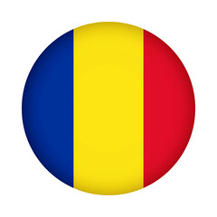 Fototapeta premium Romania flag round. 3d illustration round button flag of Romania transparation png
