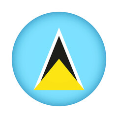 Fototapeta premium Saint Lucia flag round. 3d illustration round button flag of Saint Lucia transparation png