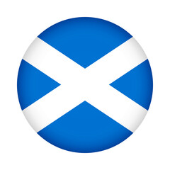 Scotland flag round. 3d illustration round button flag of Scotland transparation png