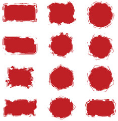 Stunning red grunge shapes collection for creative design elements and artistic concepts