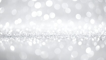 Abstract Silver Glitter Sparkle Background with Bokeh Lights Festive Shiny Texture