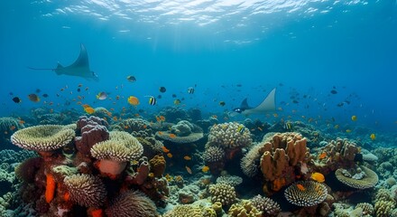 Naklejka premium Underwater Coral Reef Ecosystem