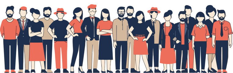 Diverse Group of Business Professionals Standing Together