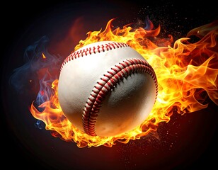 Baseball in flames