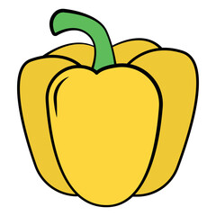 Paprika Icon Vector Illustration – Bell Pepper Symbol