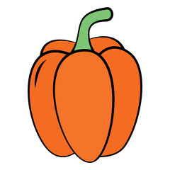 Paprika Icon Vector Illustration – Bell Pepper Symbol