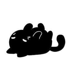 Cute Black Kitten Cartoon PNG with Transparan Background 