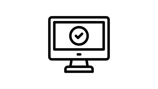 computer minimalist stroke animation