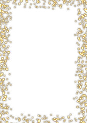 Transparent border of glowing, christmas lights 