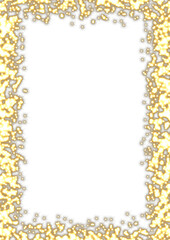 Transparent border of glowing, christmas lights 