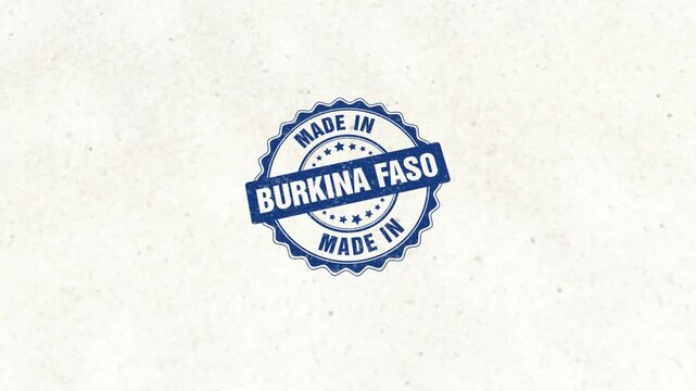 Made In Burkina Faso Wooden Stamp Seal Animation Background