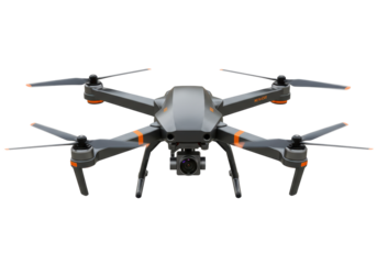 Isolated unmanned aerial vehicle with camera for professional photo and video taking images