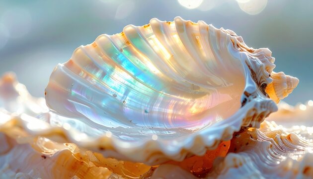 Shell nacre mother of pearl gentle iridescence ample central copy representing elegant surface suitable for jewelry luxury branding and decor