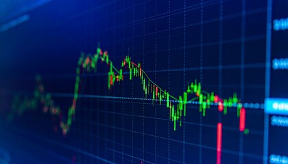 Stock market graph showing a downward trend