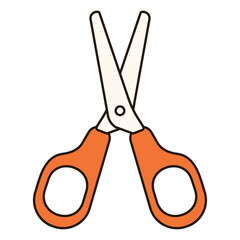SCISSOR  icon cute illustration outline simple minimalist kawaii doodle decorative sticker everyday object isolated vector craft stationery