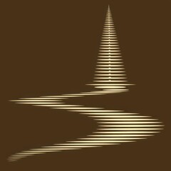 Fototapeta premium Abstract design featuring a spiral-like pattern against a rich brown background, evoking a sense of movement and depth.