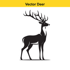 Deer Silhouette – Minimalist Wildlife Vector Art